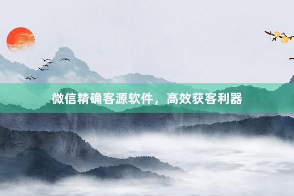 微信精确客源软件，高效获客利器